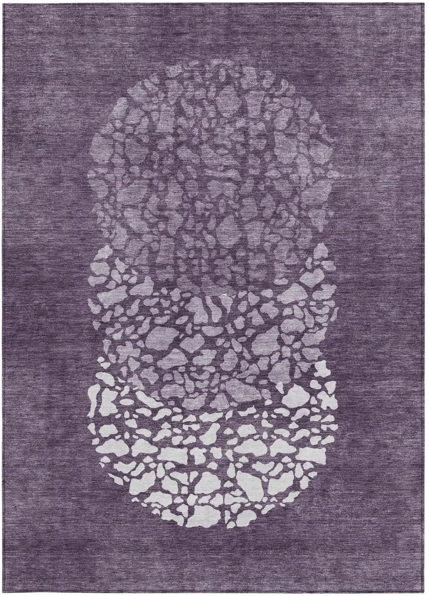 Eggplant Purple And Lilac Abstract Washable Indoor Outdoor Area Rug Photo 7