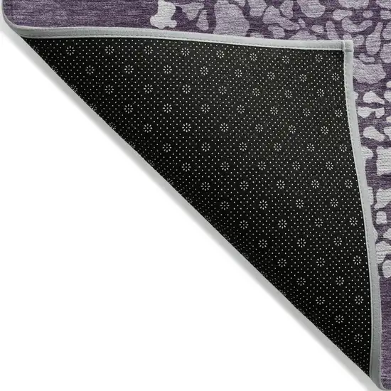 Eggplant Purple And Lilac Abstract Washable Indoor Outdoor Area Rug Photo 4