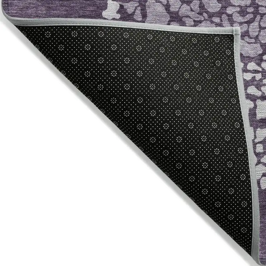 Eggplant Purple And Lilac Abstract Washable Indoor Outdoor Area Rug Photo 4