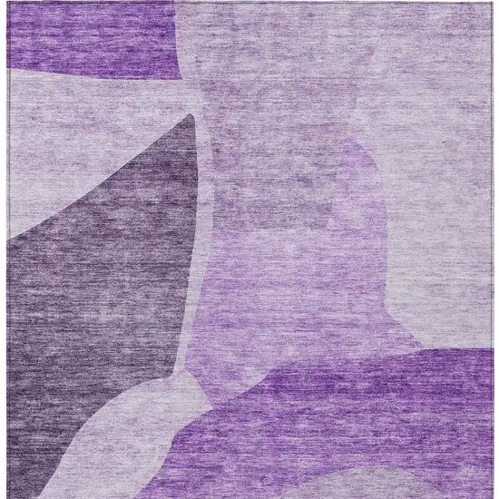Eggplant Purple And Lilac Abstract Washable Indoor Outdoor Area Rug Photo 6