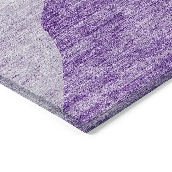Eggplant Purple And Lilac Abstract Washable Indoor Outdoor Area Rug Photo 4