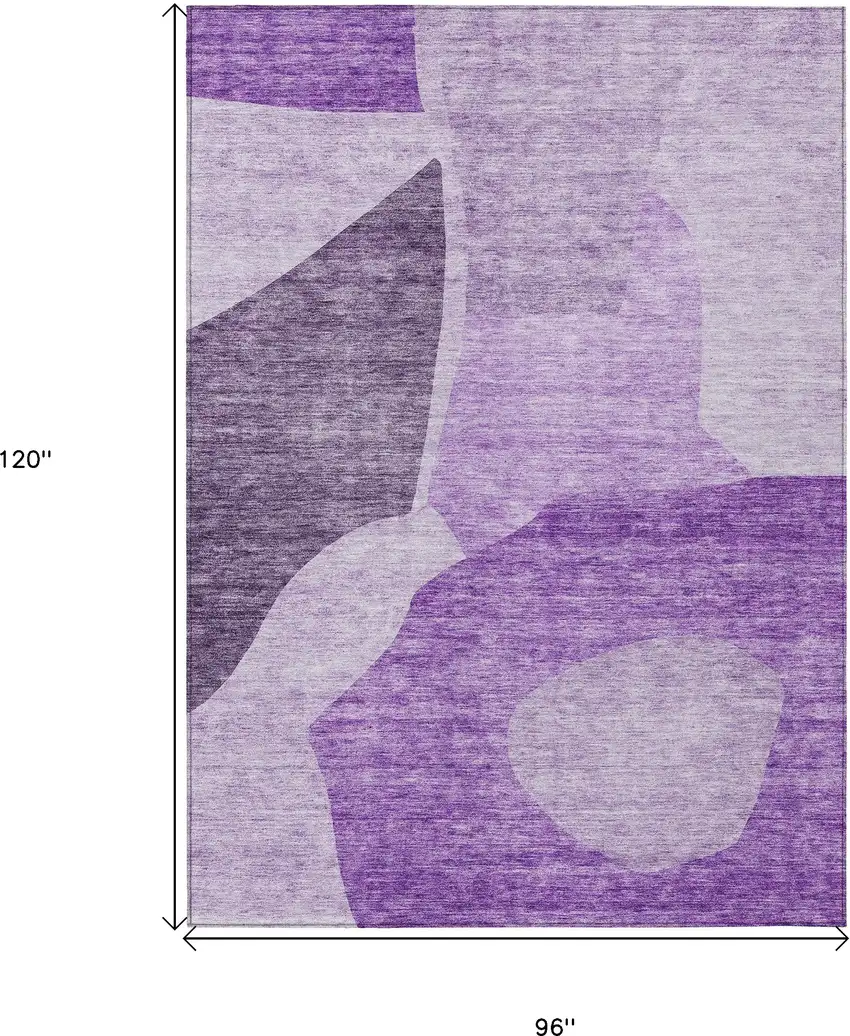 Eggplant Purple And Lilac Abstract Washable Indoor Outdoor Area Rug Photo 3