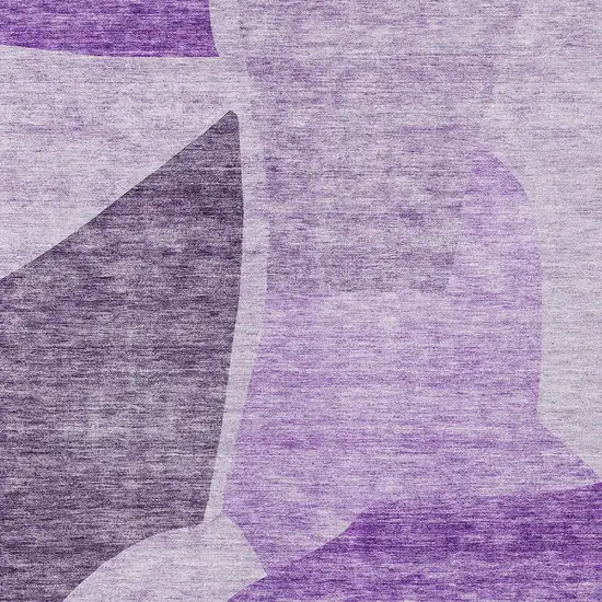 Eggplant Purple And Lilac Abstract Washable Indoor Outdoor Area Rug Photo 6