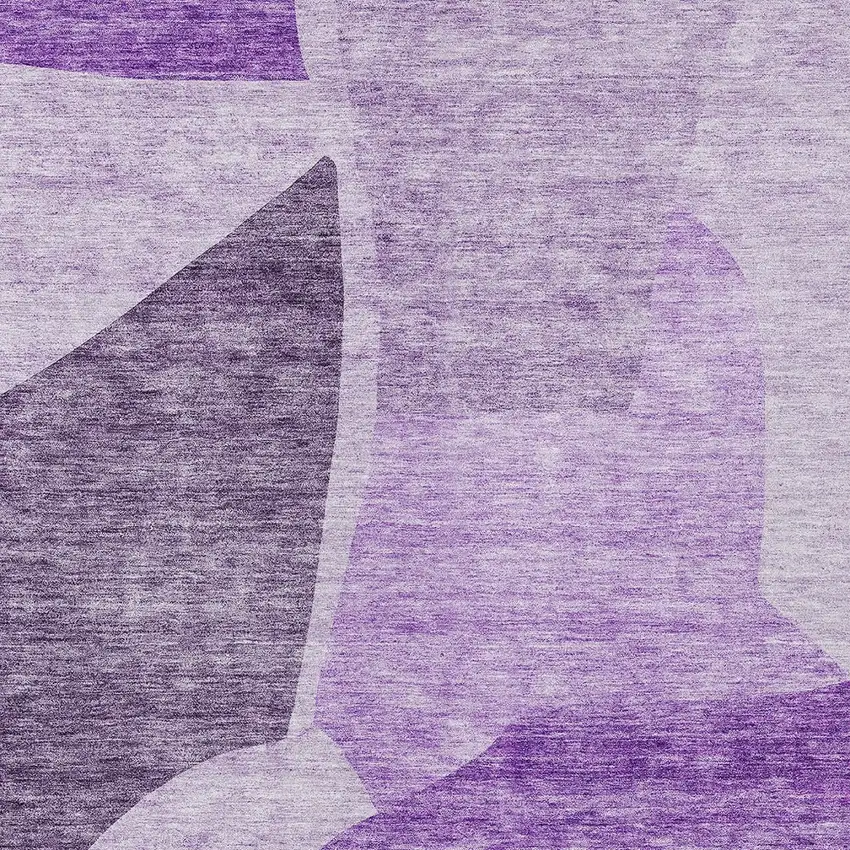 Eggplant Purple And Lilac Abstract Washable Indoor Outdoor Area Rug Photo 6