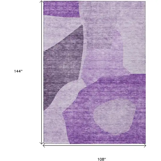 Eggplant Purple And Lilac Abstract Washable Indoor Outdoor Area Rug Photo 3