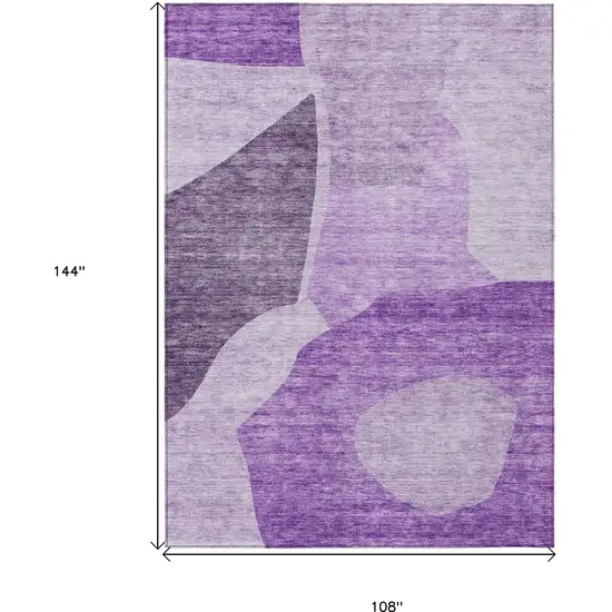 Eggplant Purple And Lilac Abstract Washable Indoor Outdoor Area Rug Photo 3