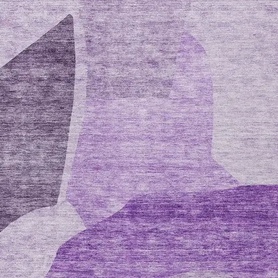 Eggplant Purple And Lilac Abstract Washable Indoor Outdoor Area Rug Photo 5