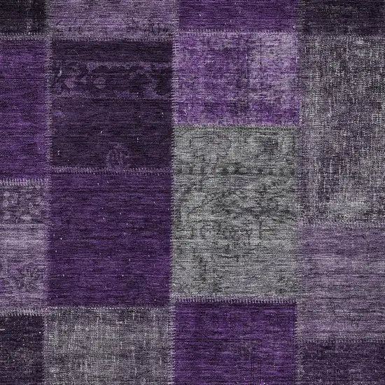 Eggplant Purple And Lilac Patchwork Washable Indoor Outdoor Area Rug Photo 5