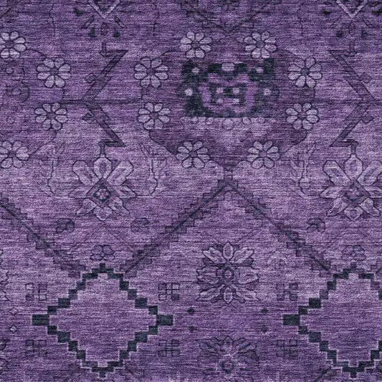 Eggplant Purple And Plum Floral Washable Indoor Outdoor Area Rug Photo 6