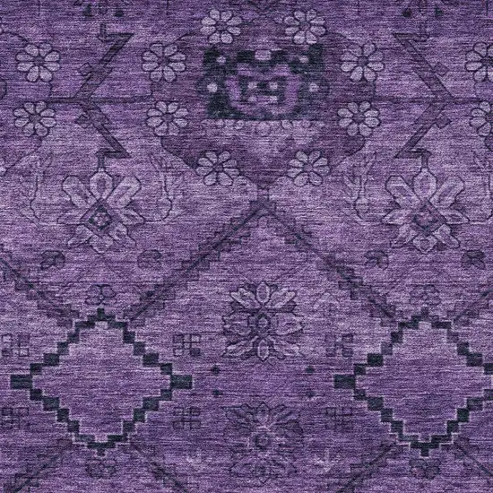 Eggplant Purple And Plum Floral Washable Indoor Outdoor Area Rug Photo 6