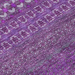 Photo of Eggplant Striped Washable Non Skid Indoor Outdoor Area Rug