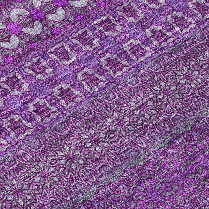 Eggplant Striped Washable Non Skid Indoor Outdoor Area Rug Photo 7