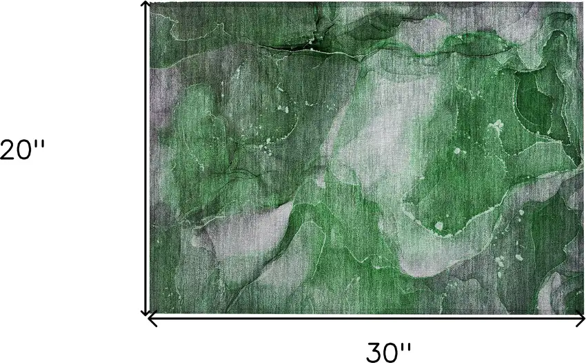 Emerald Abstract Washable Non Skid Indoor Outdoor Area Rug Photo 3
