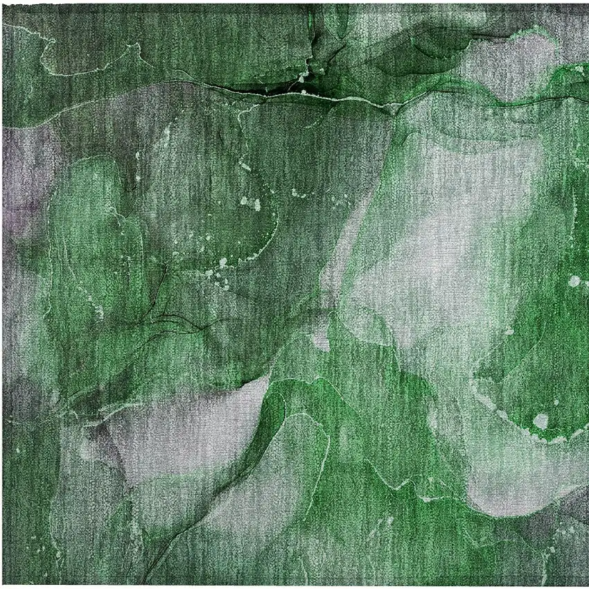 Emerald Abstract Washable Non Skid Indoor Outdoor Area Rug Photo 7
