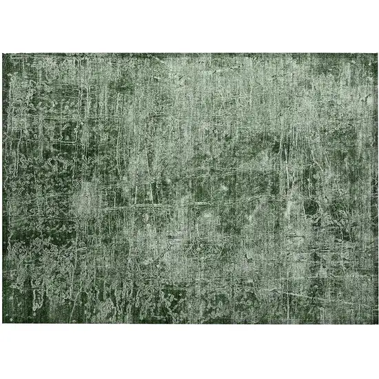 Emerald Abstract Washable Non Skid Indoor Outdoor Area Rug Photo 2