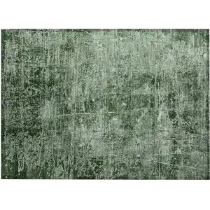 Photo of Emerald Abstract Washable Non Skid Indoor Outdoor Area Rug