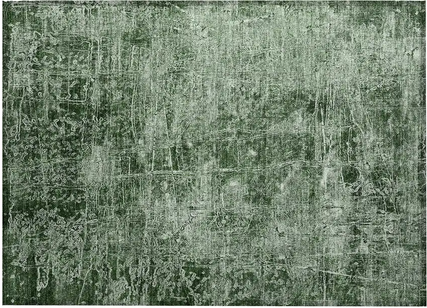 Emerald Abstract Washable Non Skid Indoor Outdoor Area Rug Photo 2