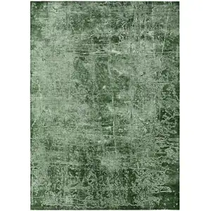 Photo of Emerald Abstract Washable Non Skid Indoor Outdoor Area Rug