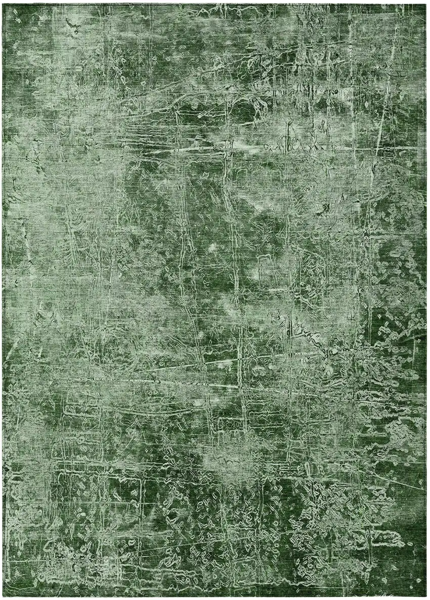 Emerald Abstract Washable Non Skid Indoor Outdoor Area Rug Photo 2