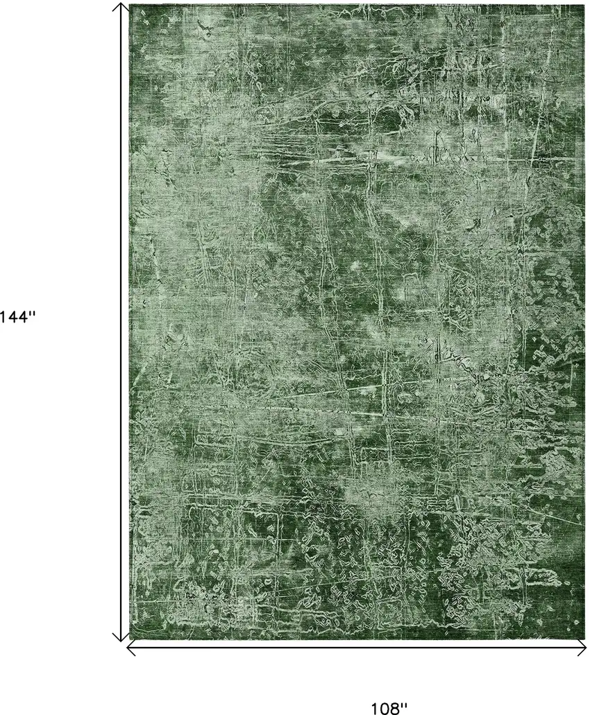 Emerald Abstract Washable Non Skid Indoor Outdoor Area Rug Photo 3