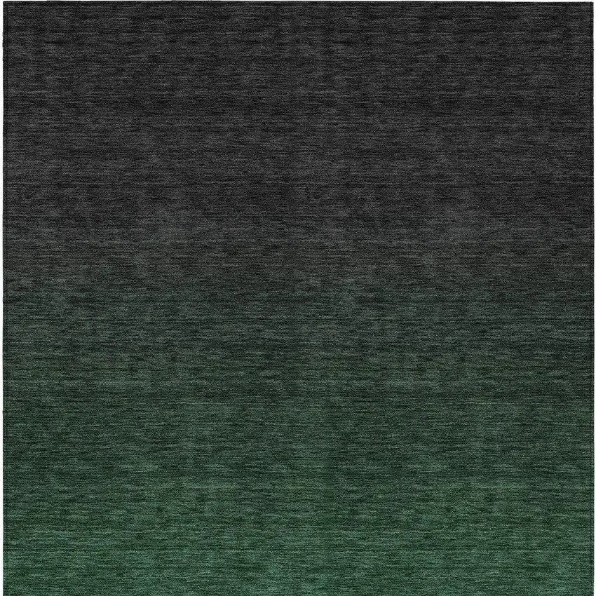 Emerald And Charcoal Abstract Washable Indoor Outdoor Area Rug Photo 6