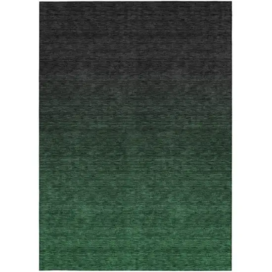 Emerald And Charcoal Abstract Washable Indoor Outdoor Area Rug Photo 7