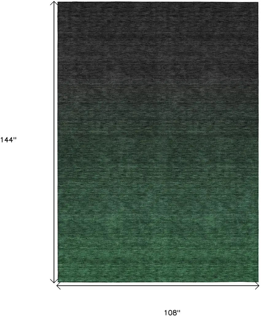 Emerald And Charcoal Abstract Washable Indoor Outdoor Area Rug Photo 3