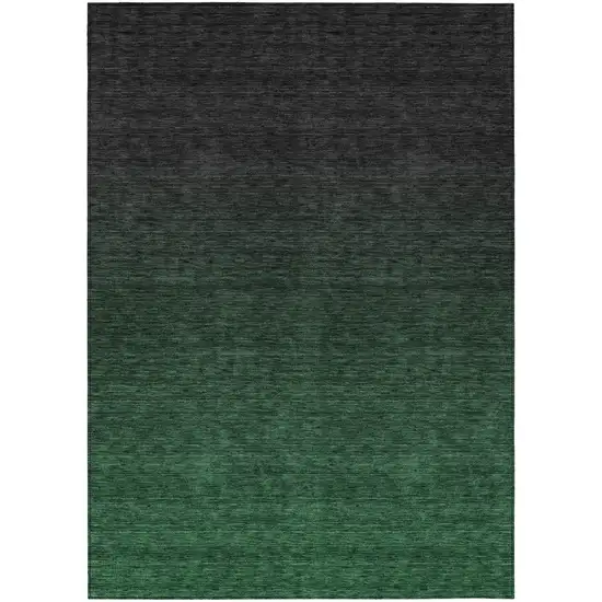 Emerald And Charcoal Abstract Washable Indoor Outdoor Area Rug Photo 2