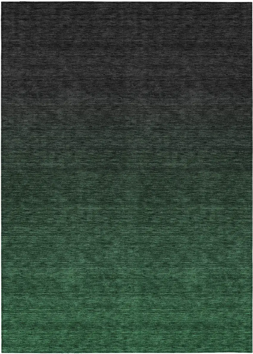 Emerald And Charcoal Abstract Washable Indoor Outdoor Area Rug Photo 2