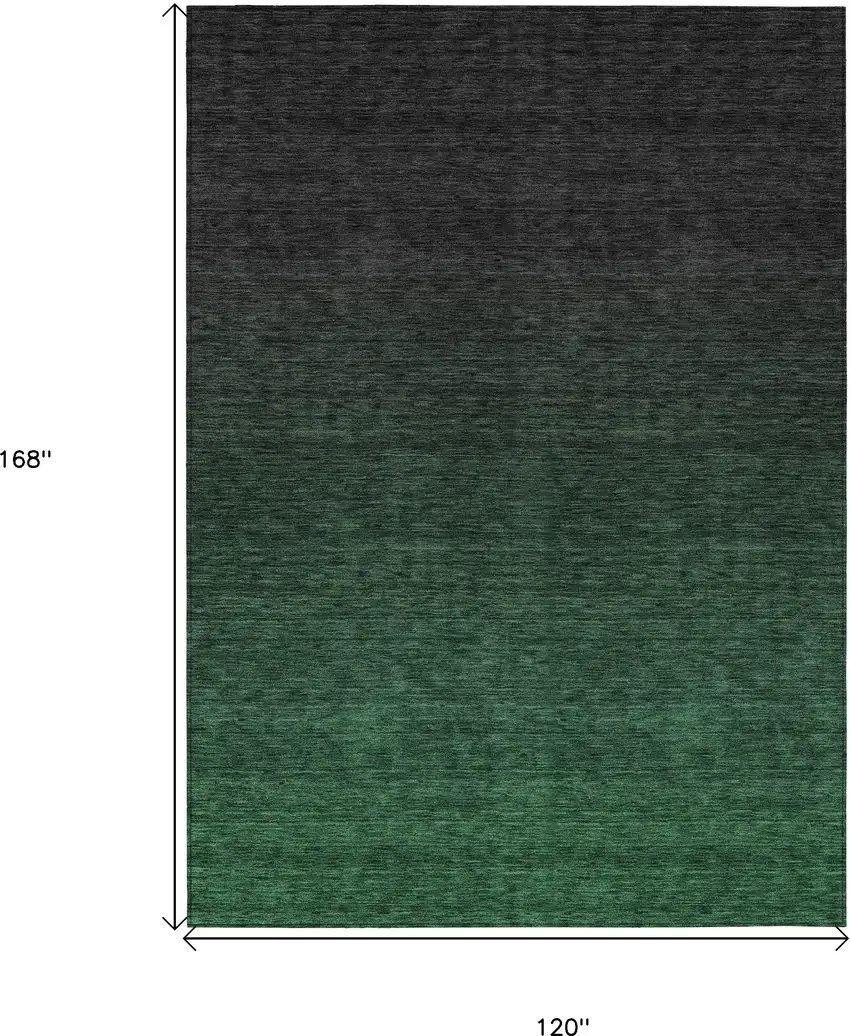 Emerald And Charcoal Abstract Washable Indoor Outdoor Area Rug Photo 3
