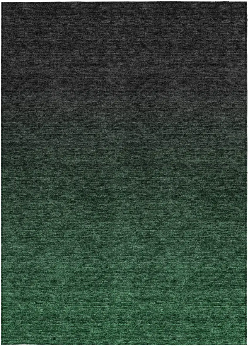 Emerald And Charcoal Abstract Washable Indoor Outdoor Area Rug Photo 7