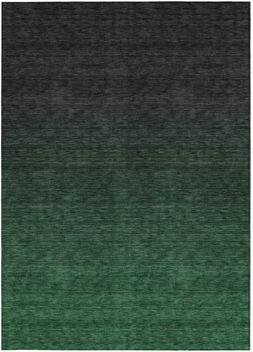 Emerald And Charcoal Abstract Washable Indoor Outdoor Area Rug Photo 7