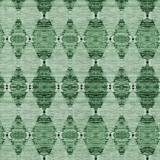 Emerald And Green Moroccan Washable Indoor Outdoor Area Rug Photo 6