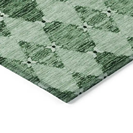 Emerald And Green Moroccan Washable Indoor Outdoor Area Rug Photo 5