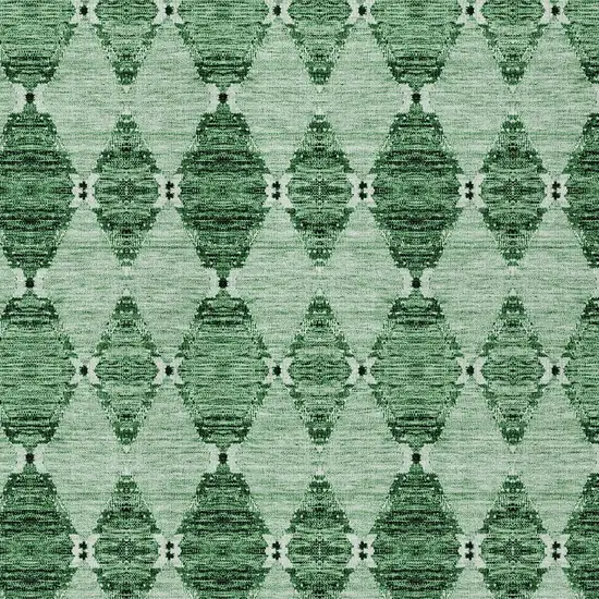 Emerald And Green Moroccan Washable Indoor Outdoor Area Rug Photo 7