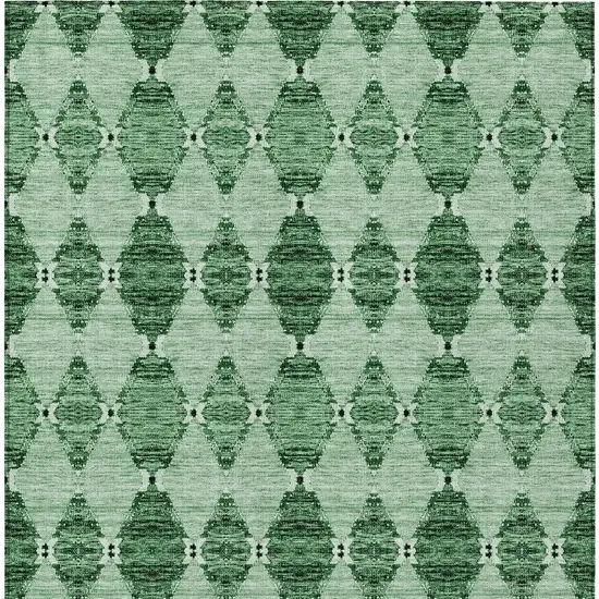 Emerald And Green Moroccan Washable Indoor Outdoor Area Rug Photo 4