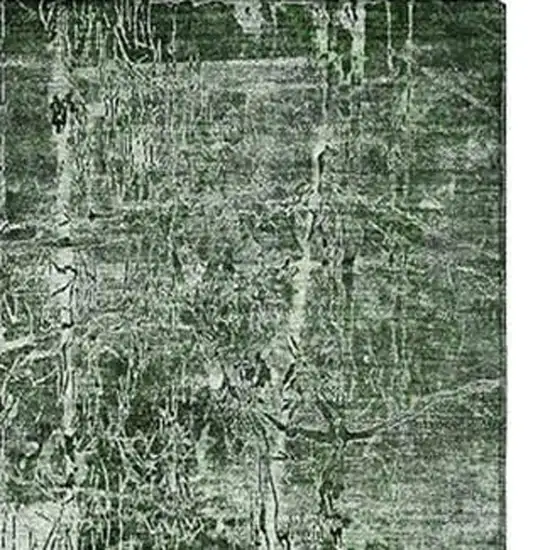 Emerald And Ivory Abstract Washable Area Rug With UV Protection Photo 5