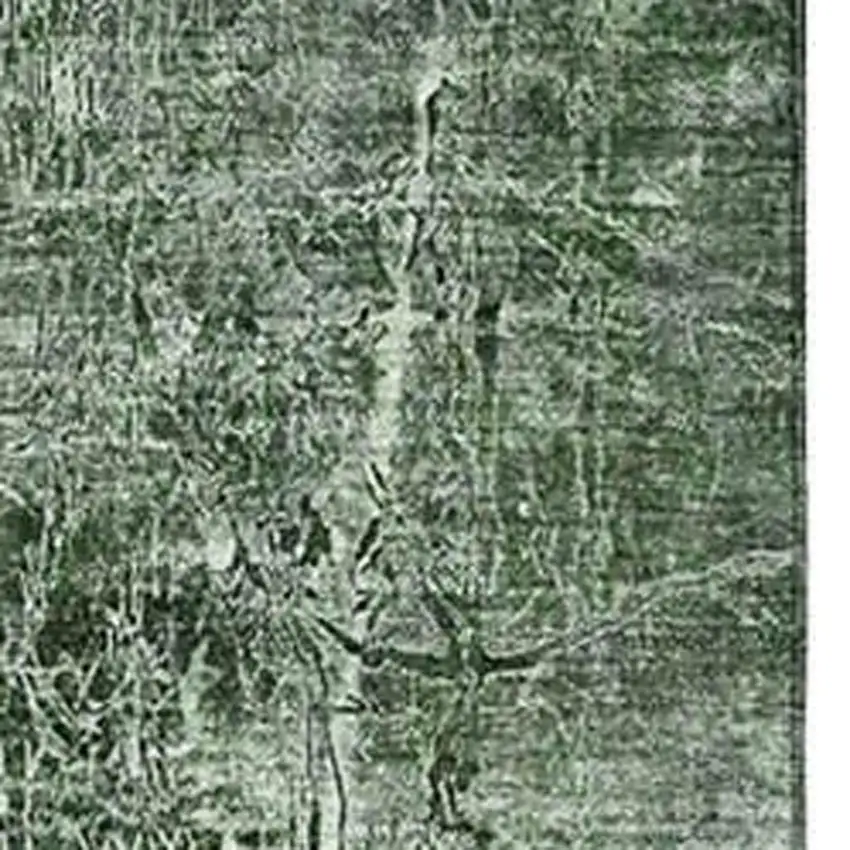 Emerald And Ivory Abstract Washable Area Rug With UV Protection Photo 3