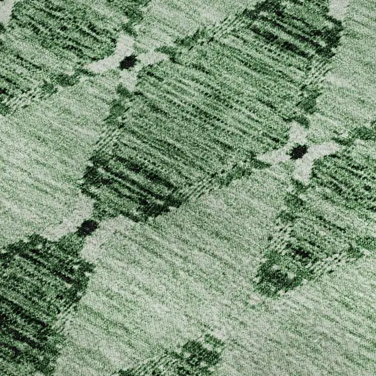 Emerald And Ivory Moroccan Washable Area Rug With UV Protection Photo 3