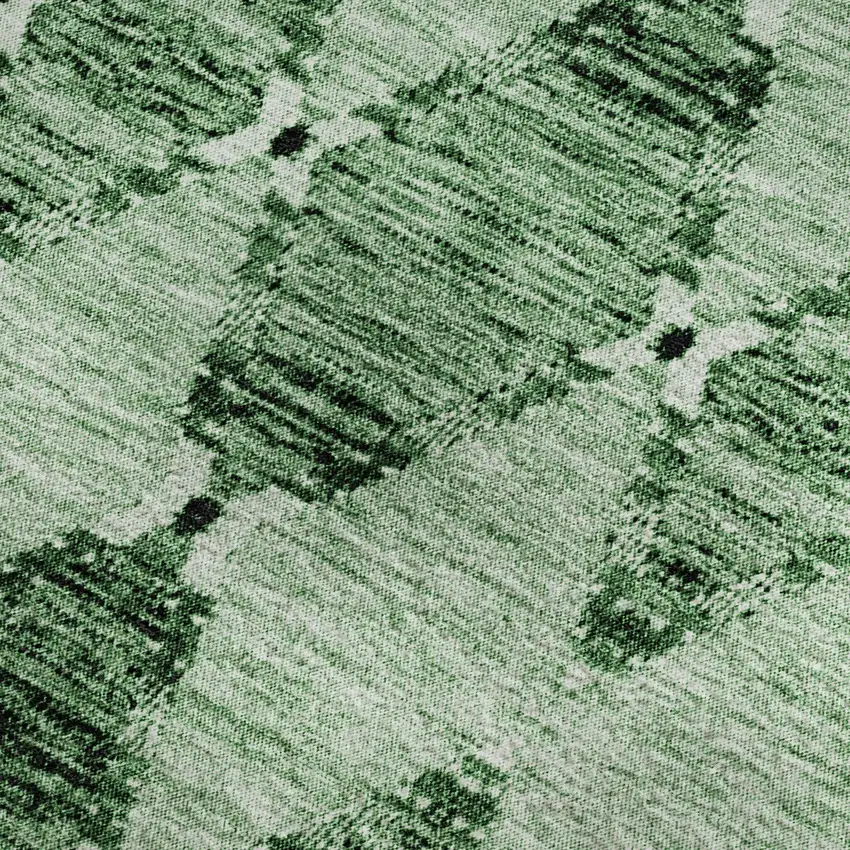 Emerald And Ivory Moroccan Washable Area Rug With UV Protection Photo 3