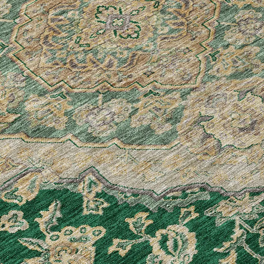 Emerald Beige And Brown Oriental Washable Indoor Outdoor Area Rug Photo 8