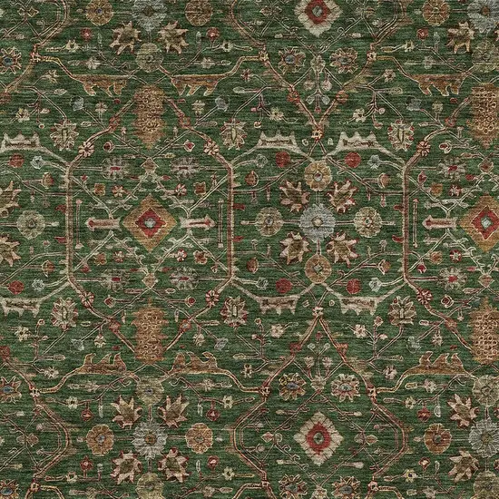 Emerald Brown And Red Floral Washable Indoor Outdoor Area Rug Photo 6