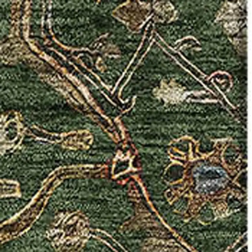 Emerald Copper And Beige Oriental Washable Area Rug With UV Protection Photo 2