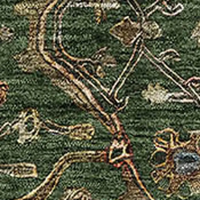 Emerald Copper And Beige Oriental Washable Area Rug With UV Protection Photo 2