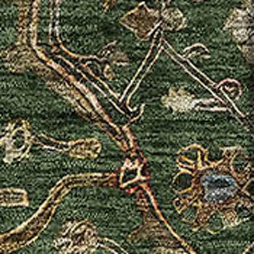 Emerald Copper And Beige Oriental Washable Area Rug With UV Protection Photo 2