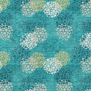 Photo of Emerald Gray And Ivory Polka Dot Washable Indoor Outdoor Area Rug