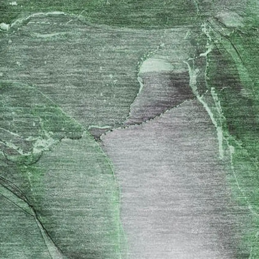 Emerald Ivory And Gray Abstract Washable Area Rug With UV Protection Photo 3