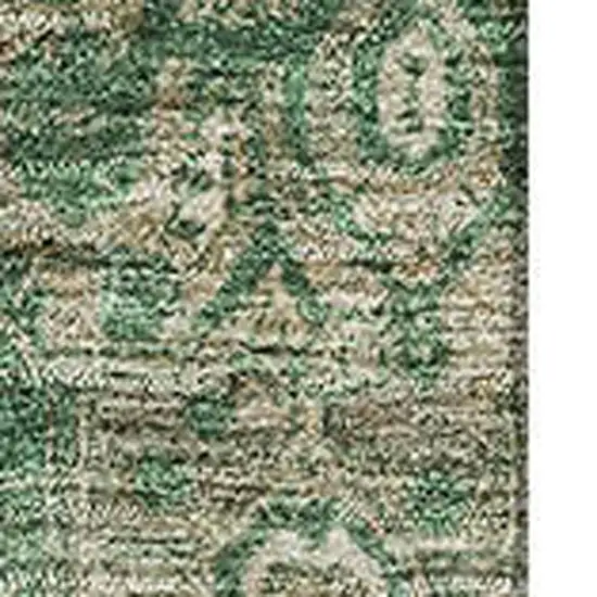 Emerald Ivory And Taupe Oriental Washable Area Rug With UV Protection Photo 2