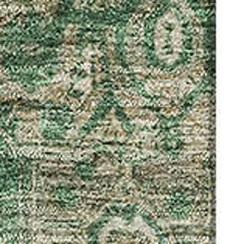 Emerald Ivory And Taupe Oriental Washable Area Rug With UV Protection Photo 2