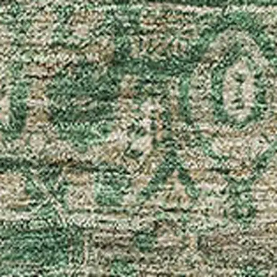 Emerald Ivory And Taupe Oriental Washable Area Rug With UV Protection Photo 2